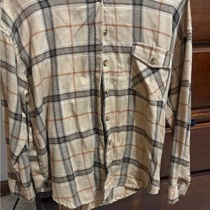 Sincerely Jules Beige and Gray Plaid Men's Shirt